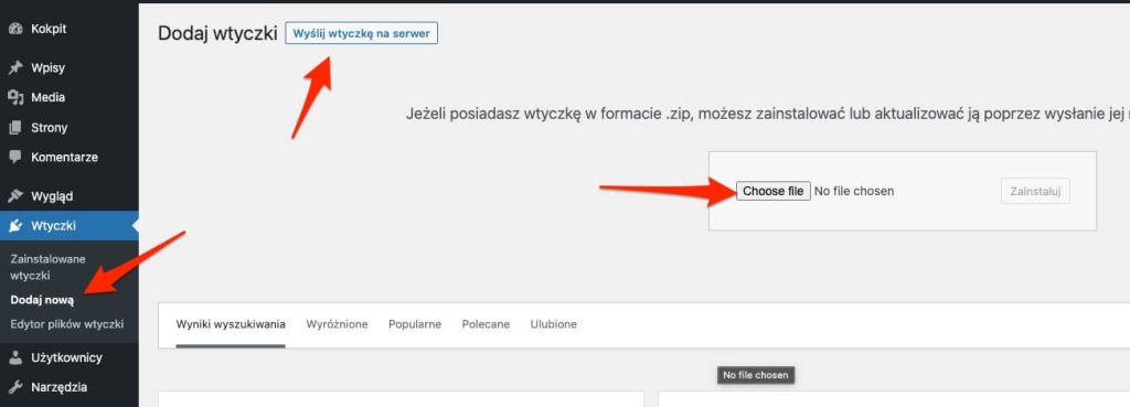 Dodaj wtyczkę na serwer